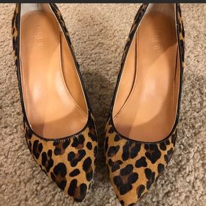 J crew leopard print heels for sale